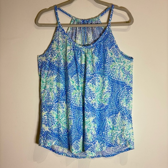 Lilly Pulitzer Lacy Tank Medium Tropic Like It's Hot Blue Greens 26782 - Picture 4 of 7